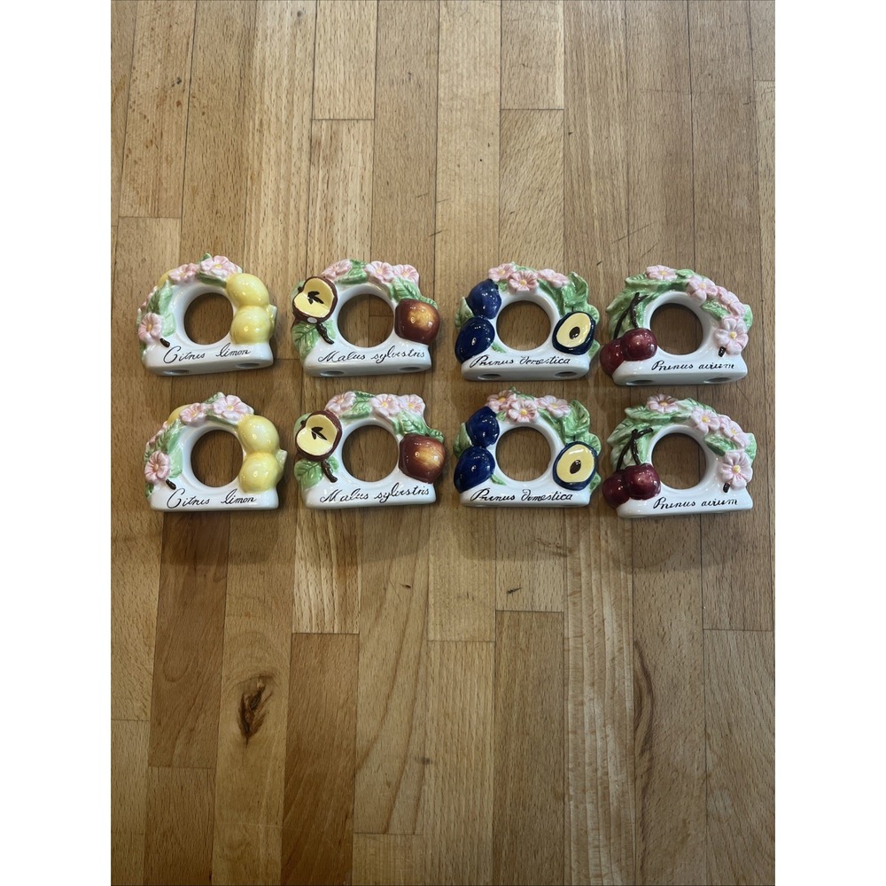 Villeroy & Boch Napkin Rings French Garden Set Of 8 Vintage Table Decor Tea